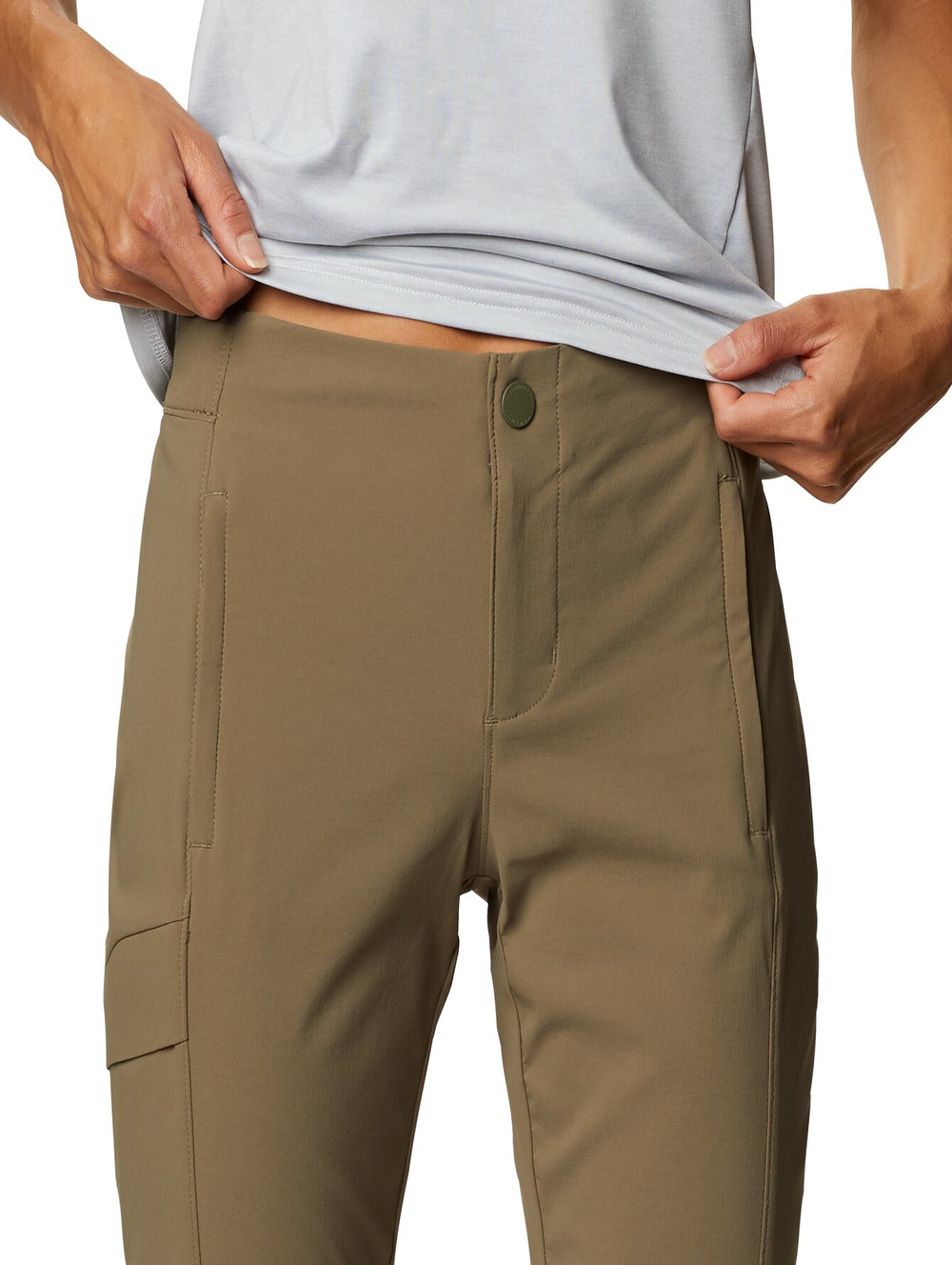 Pantalones Columbia Bryce Peak en color Stone Green para actividades al aire libre.