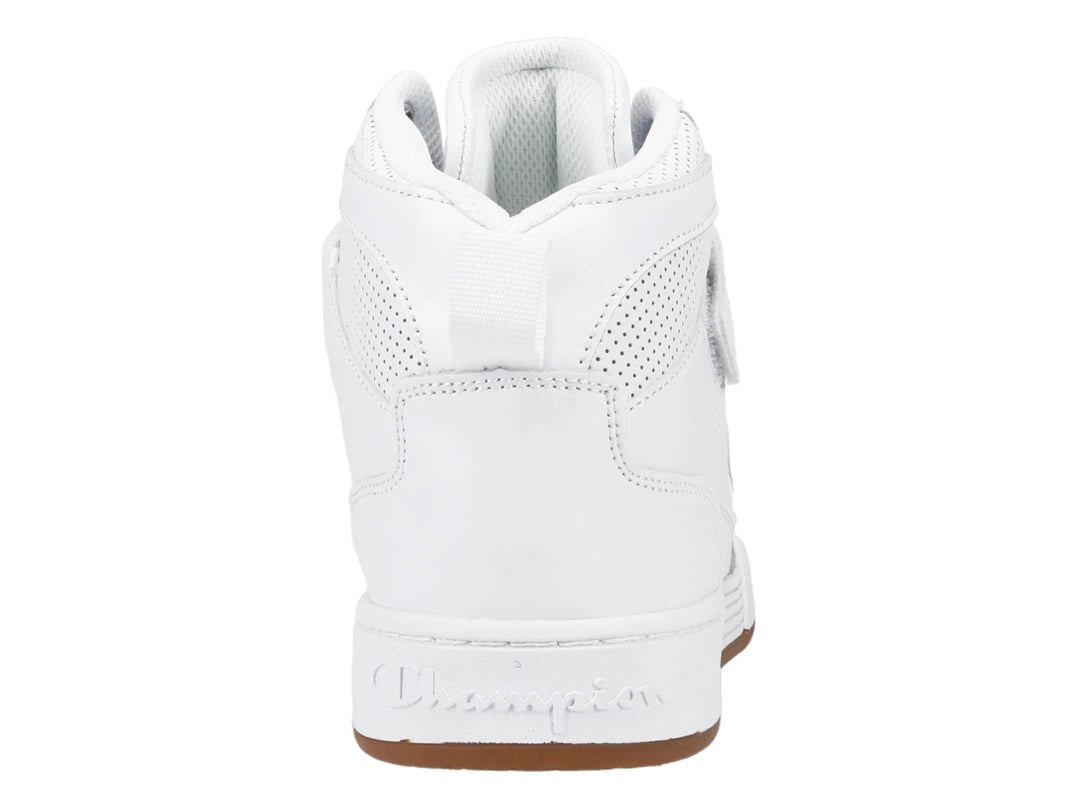 Tenis Champion Arena Power HI blancos con suela color goma y corte de bota alta.