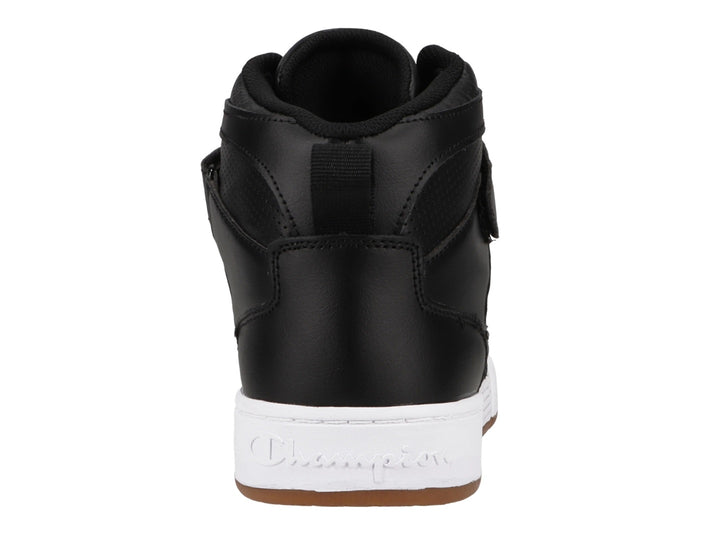 Tenis Champion Arena Power HI color negro con suela blanca y café, diseño de bota deportiva.