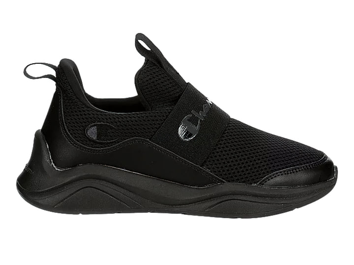 Zapato deportivo Champion Lady Legend color negro, estilo slip-on con malla transpirable.