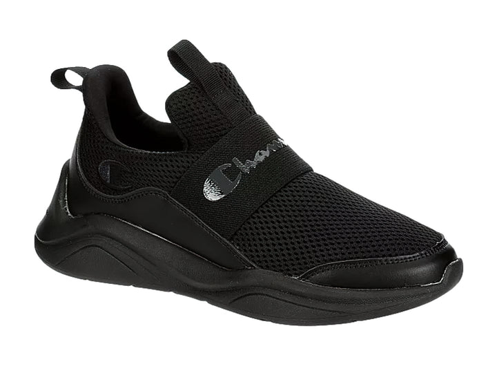 Zapato deportivo Champion Lady Legend color negro, estilo slip-on con malla transpirable.