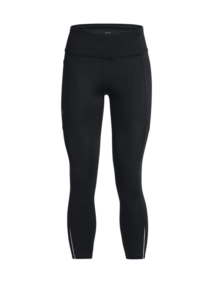 Leggings deportivos negros Under Armour ajustados al tobillo.