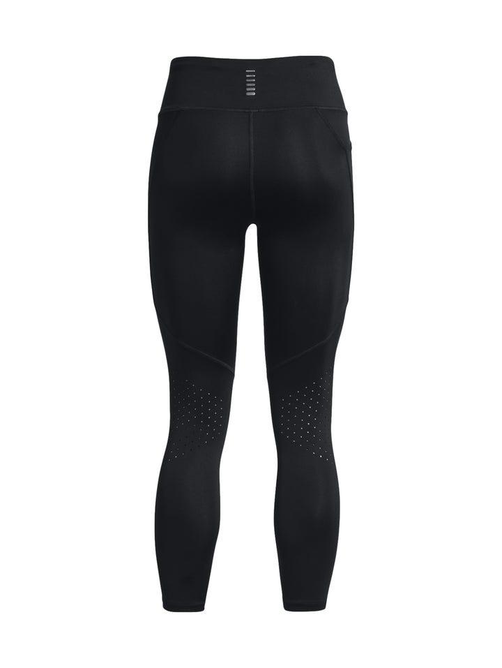 Leggings deportivos negros Under Armour ajustados al tobillo.