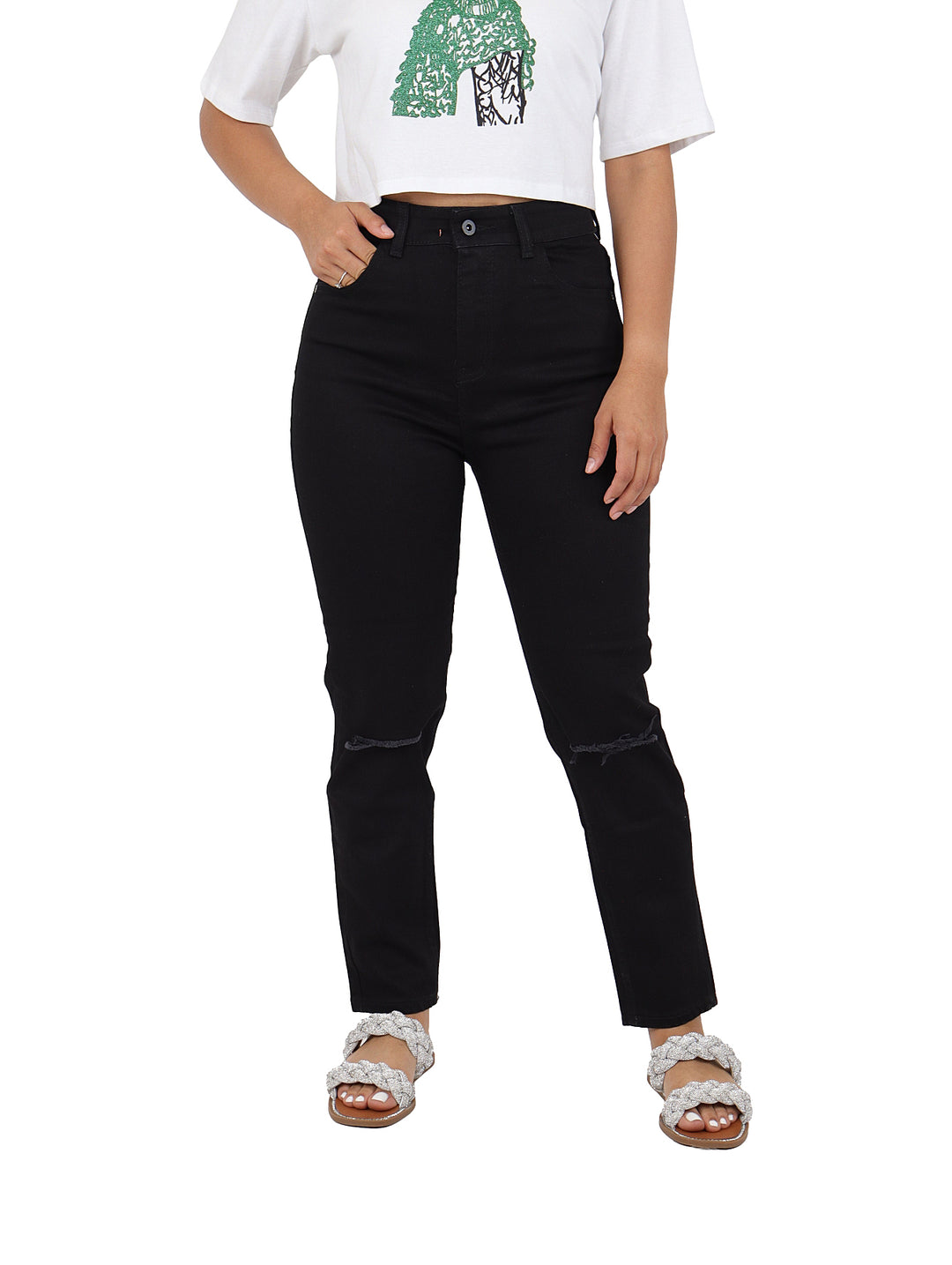 Jeans Jeanswest Negros con Destrucción para Mujer