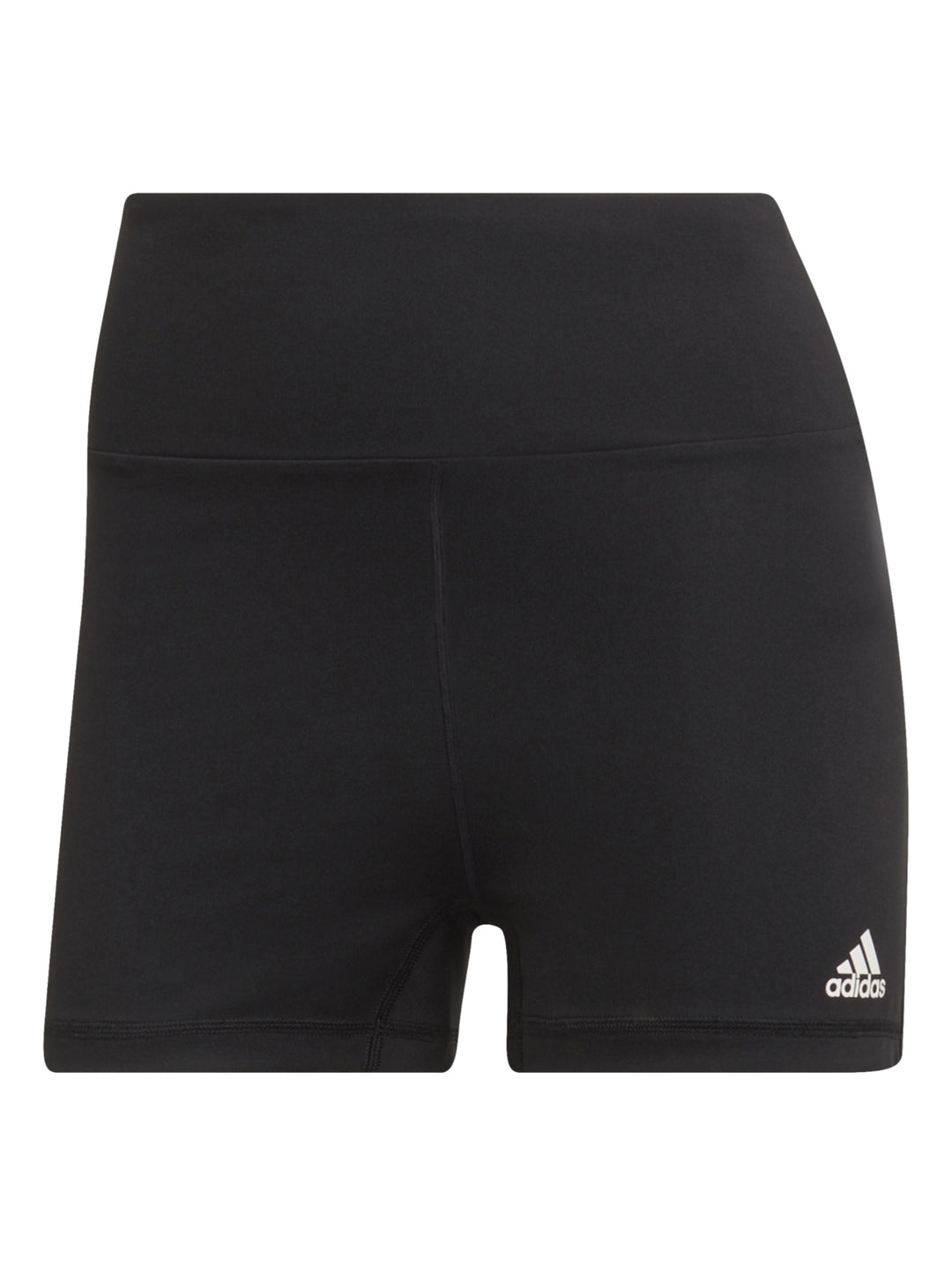 Mujer vistiendo shorts deportivos ajustados de color negro.
