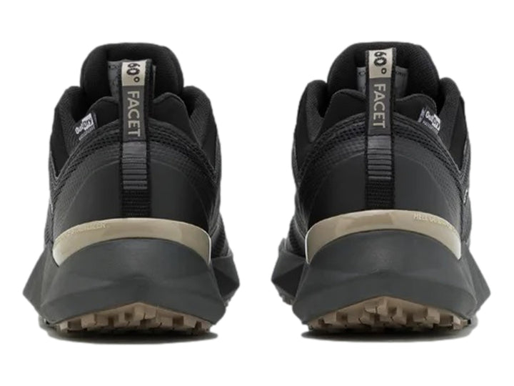 Zapato deportivo Columbia Facet 60 Low OutDry en color negro y gris oscuro para actividades al aire libre.