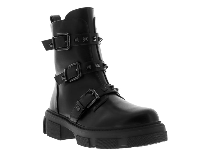 Botines Combat Roze Negros para Mujer