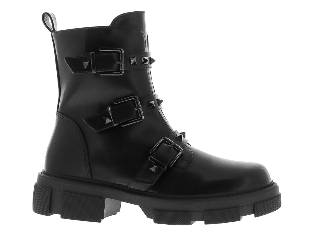 Botines Combat Roze Negros para Mujer
