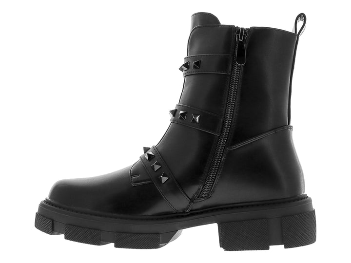 Botines Combat Roze Negros para Mujer