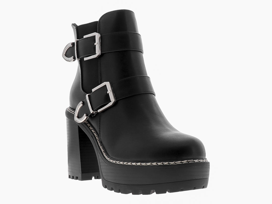 Botines Roze Negros con Tacón y Plataforma para Mujer