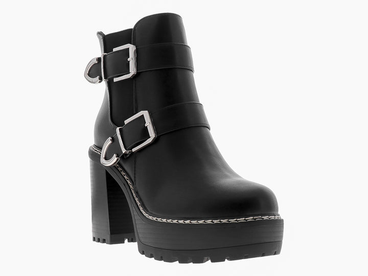 Botines Roze Negros con Tacón y Plataforma para Mujer