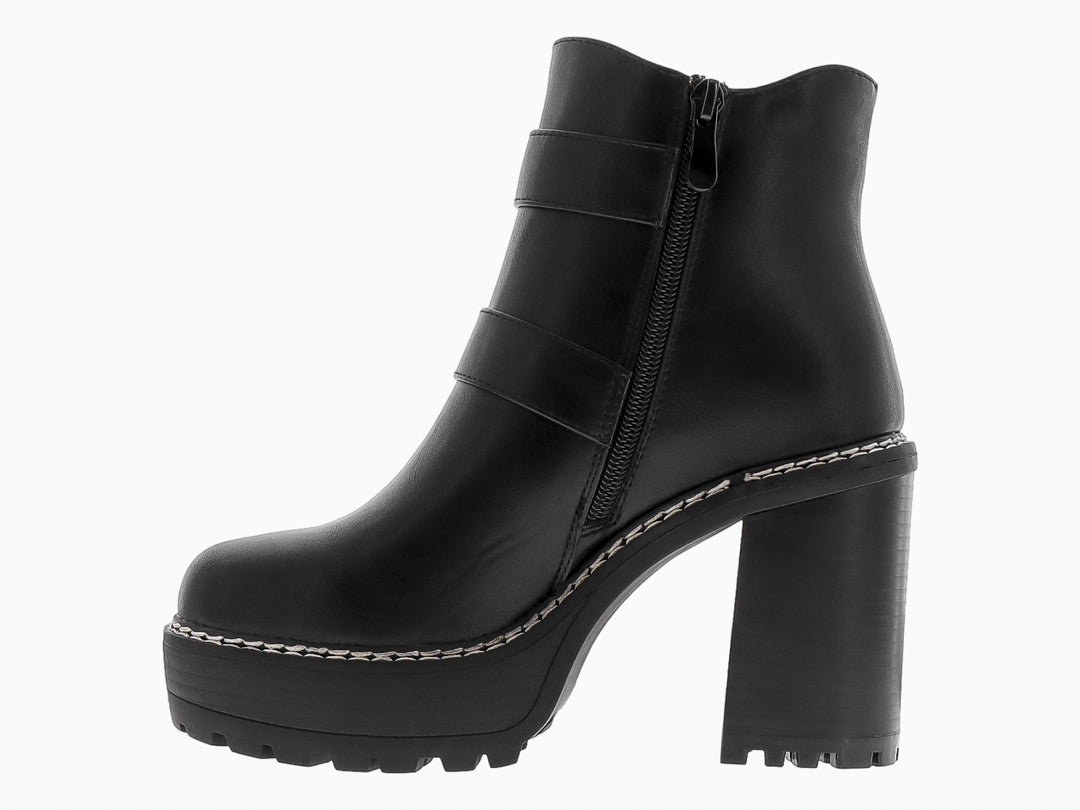 Botines Roze Negros con Tacón y Plataforma para Mujer