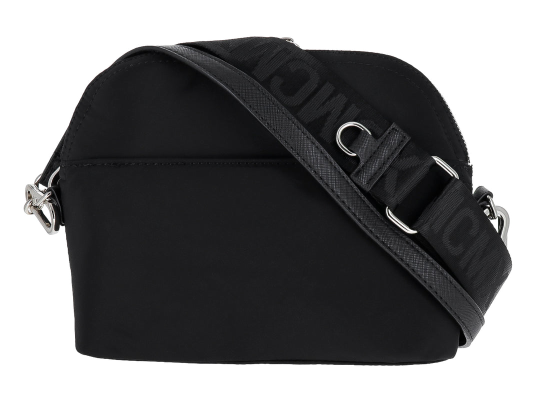 Bolso negro Steve Madden con estuche pequeño a juego y herrajes plateados.
