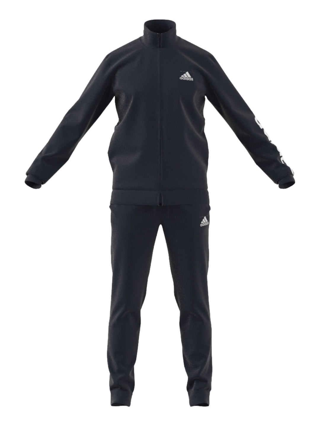 Conjunto deportivo Adidas color azul marino oscuro compuesto por chaqueta y pantalón.