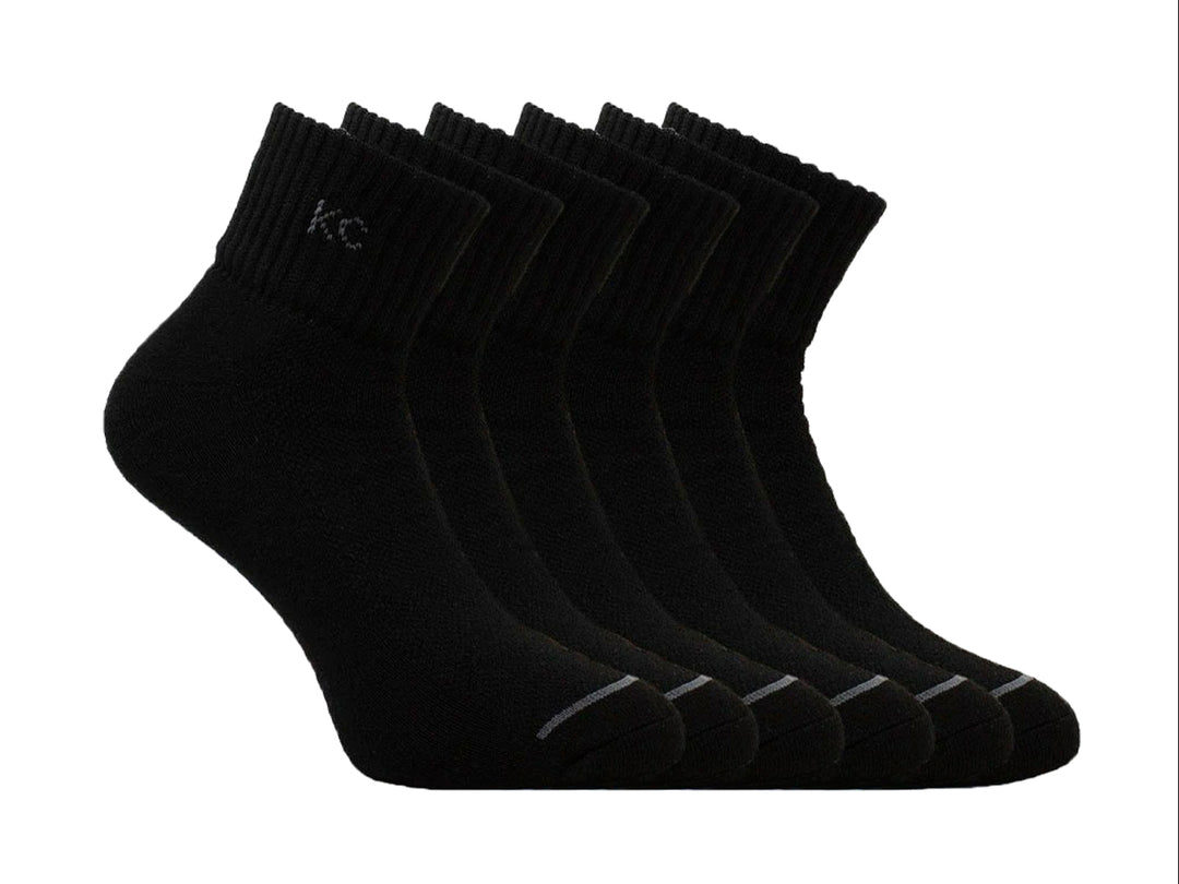 Calcetines Kenneth Cole Negros Quarter Pack de 6 para Hombre