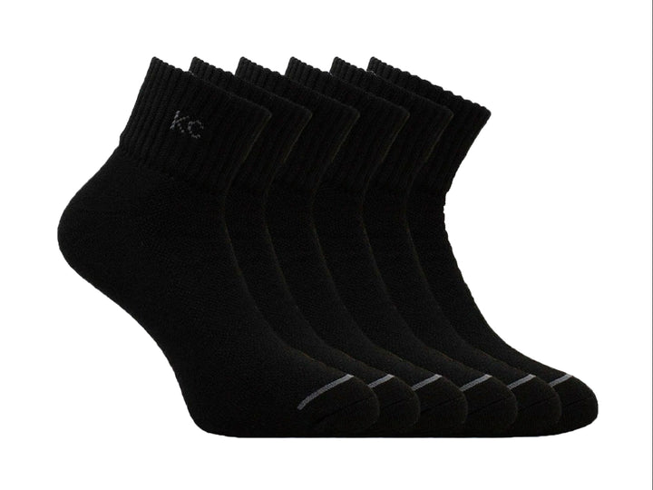 Calcetines Kenneth Cole Negros Quarter Pack de 6 para Hombre