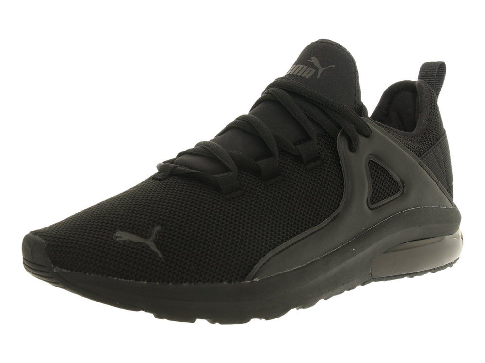 Tenis deportivos PUMA Electron 2.0 en color negro sólido, vista lateral.