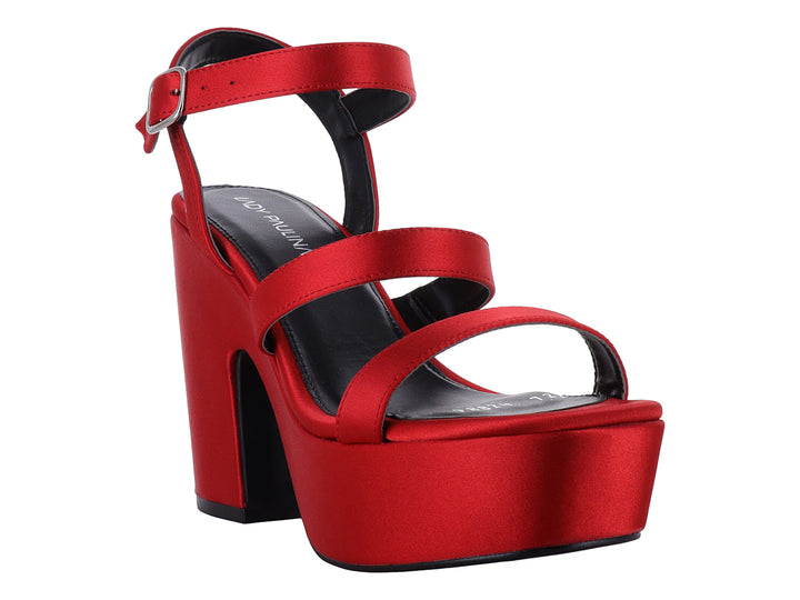 Zapatillas Lady Paulina Rojo Shantung para Mujer