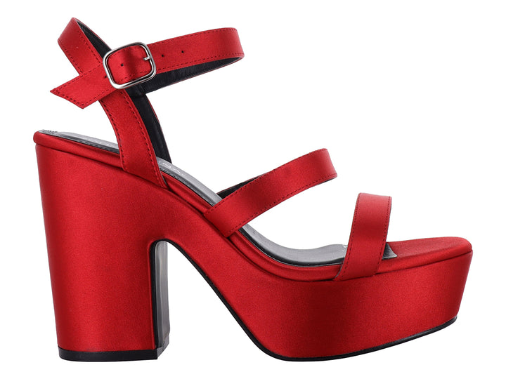 Zapatillas Lady Paulina Rojo Shantung para Mujer