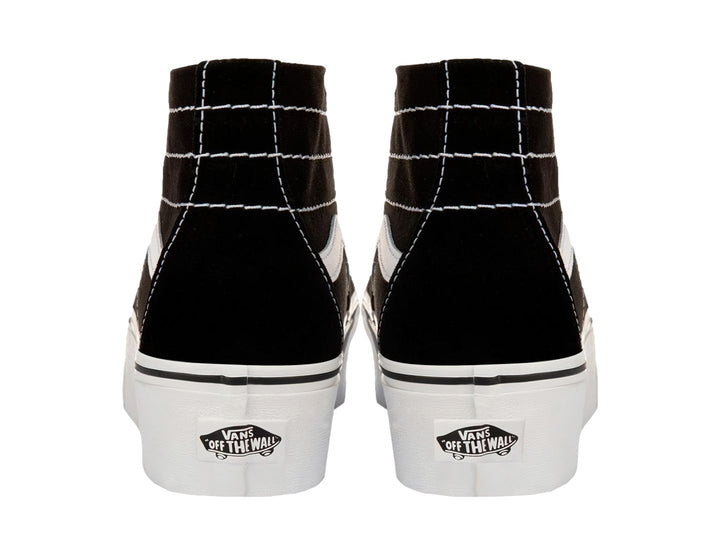 Tenis VANS Sk8-Hi Tapered en color negro con suela y detalles en blanco.