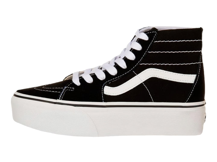 Tenis VANS Sk8-Hi Tapered en color negro con suela y detalles en blanco.