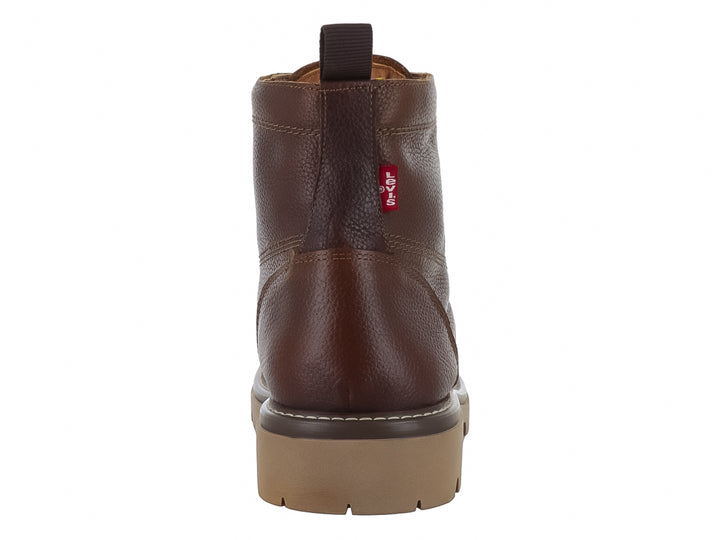 Bota casual color tan de material sintético con suela gruesa y cordones para Hombre.