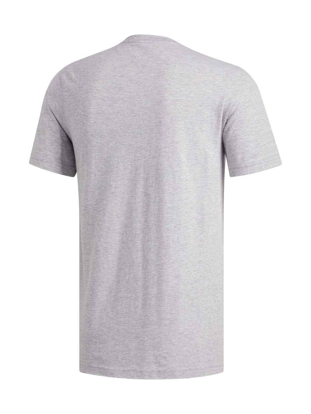 Camiseta gris de manga corta con logotipo de Adidas en color negro centrado en el pecho.