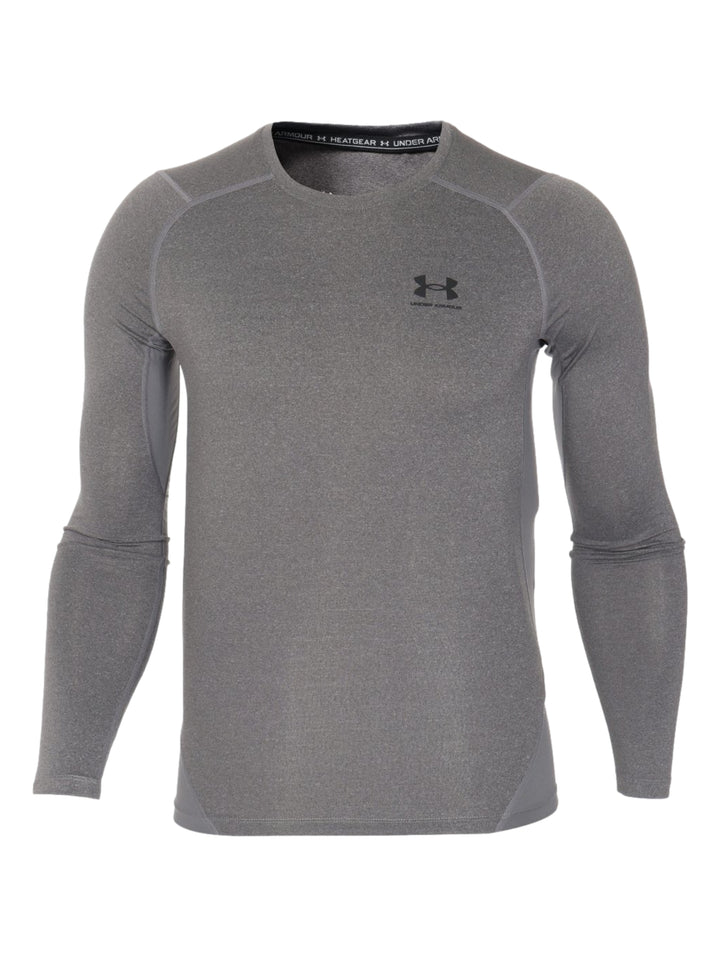 Camiseta deportiva de compresión Under Armour de manga larga en color gris.