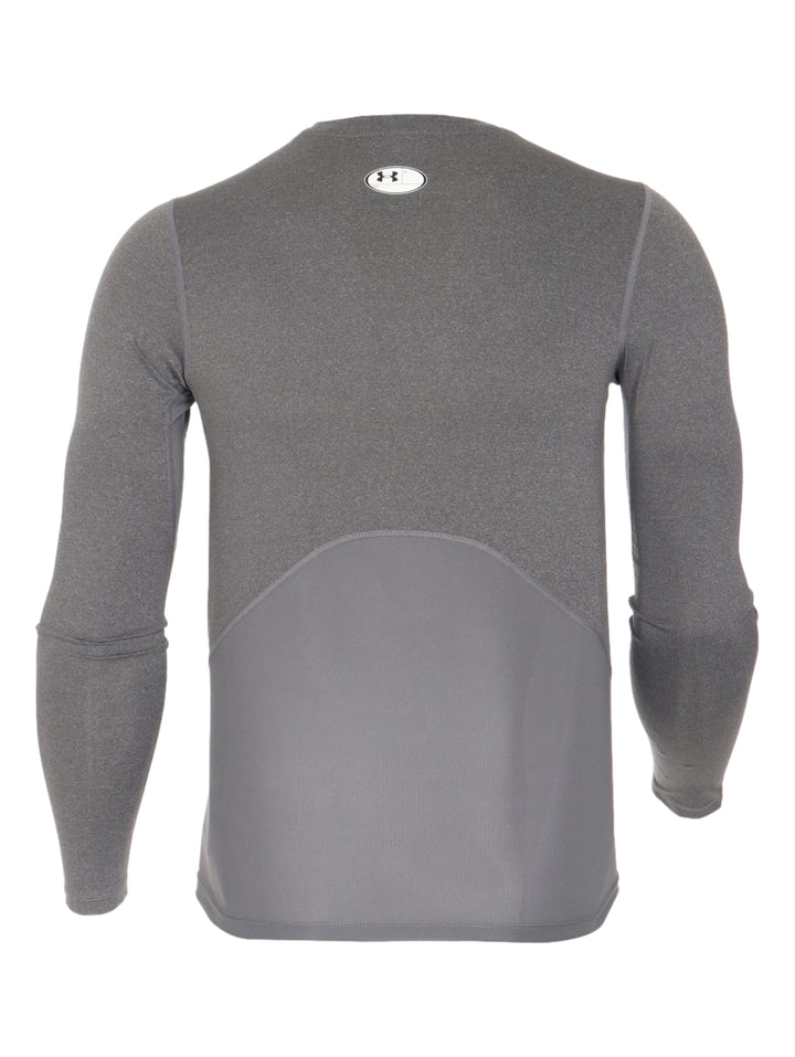 Camiseta deportiva de compresión Under Armour de manga larga en color gris.