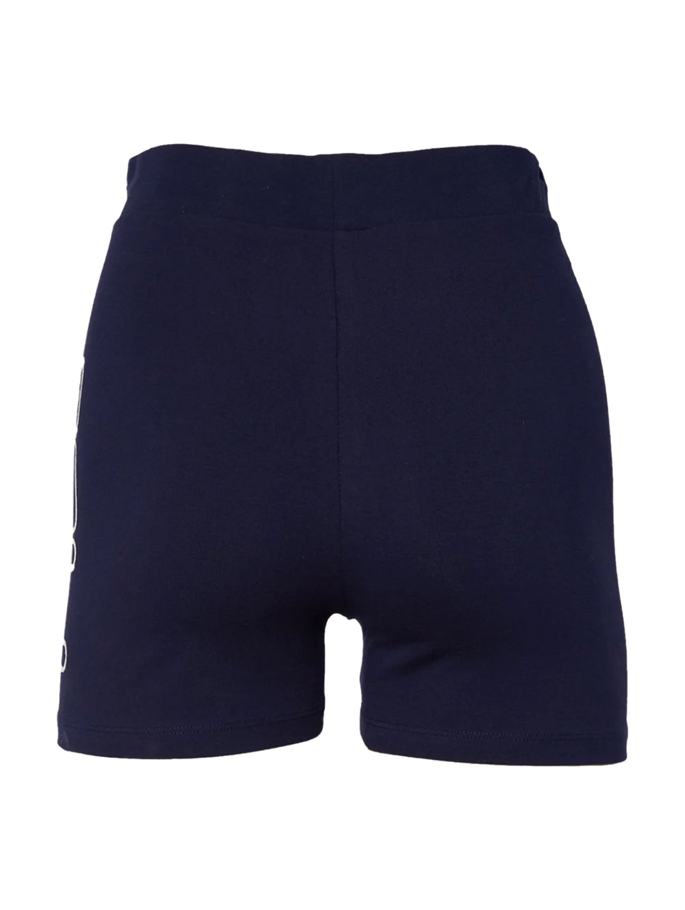 Shorts deportivos tipo bike de cintura alta color azul marino con logotipo FILA lateral.