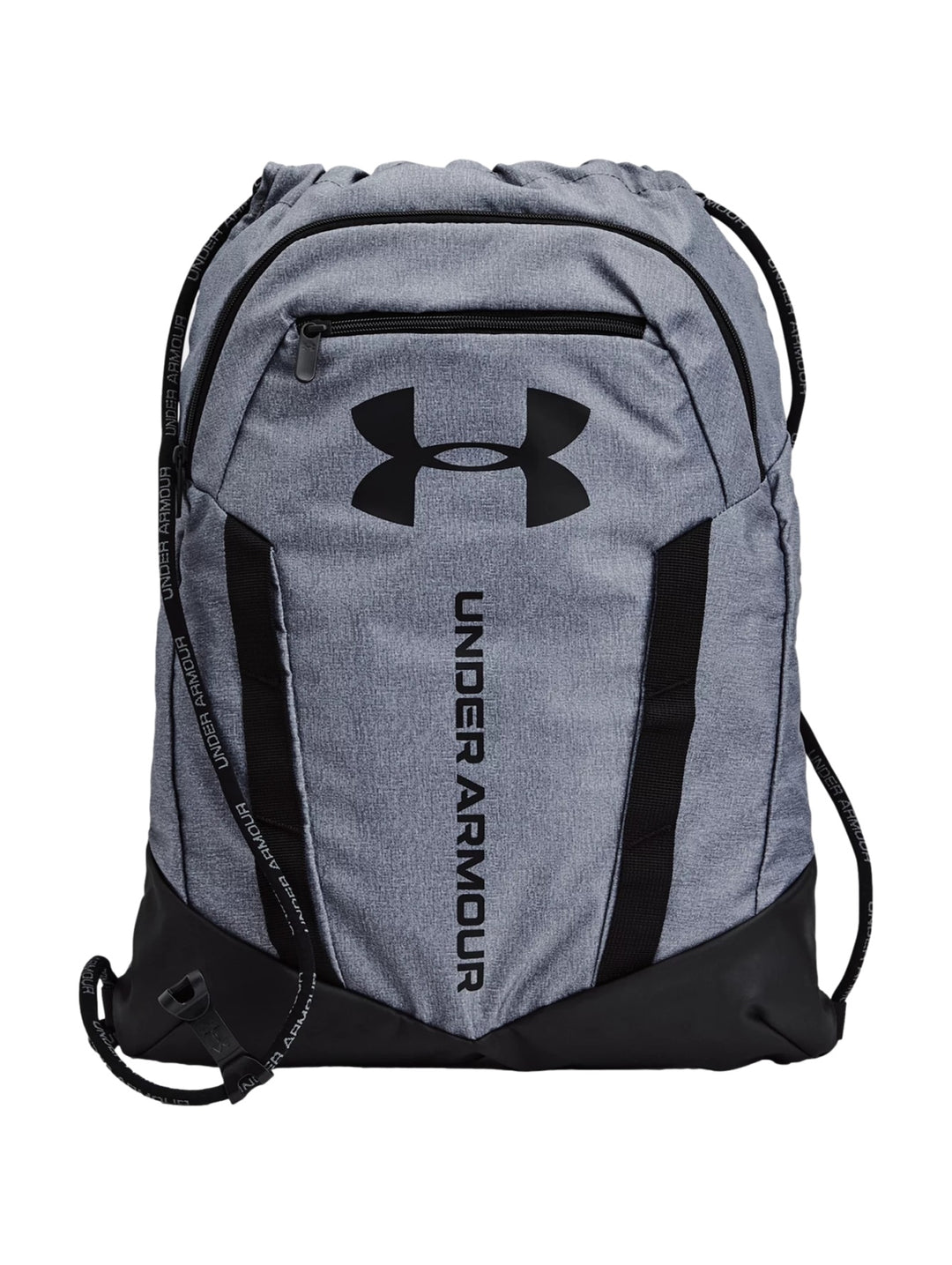 Mochila Under Armour Undeniable Sackpack en color gris con detalles y logotipo en negro.