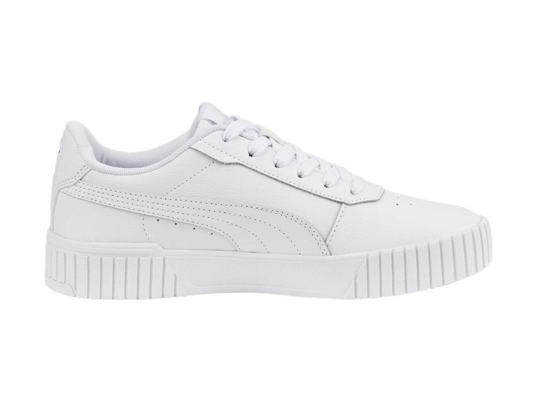 Tenis PUMA Carina 2.0 Blanco y Plata para Mujer