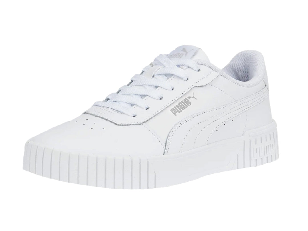 Tenis PUMA Carina 2.0 Blanco y Plata para Mujer