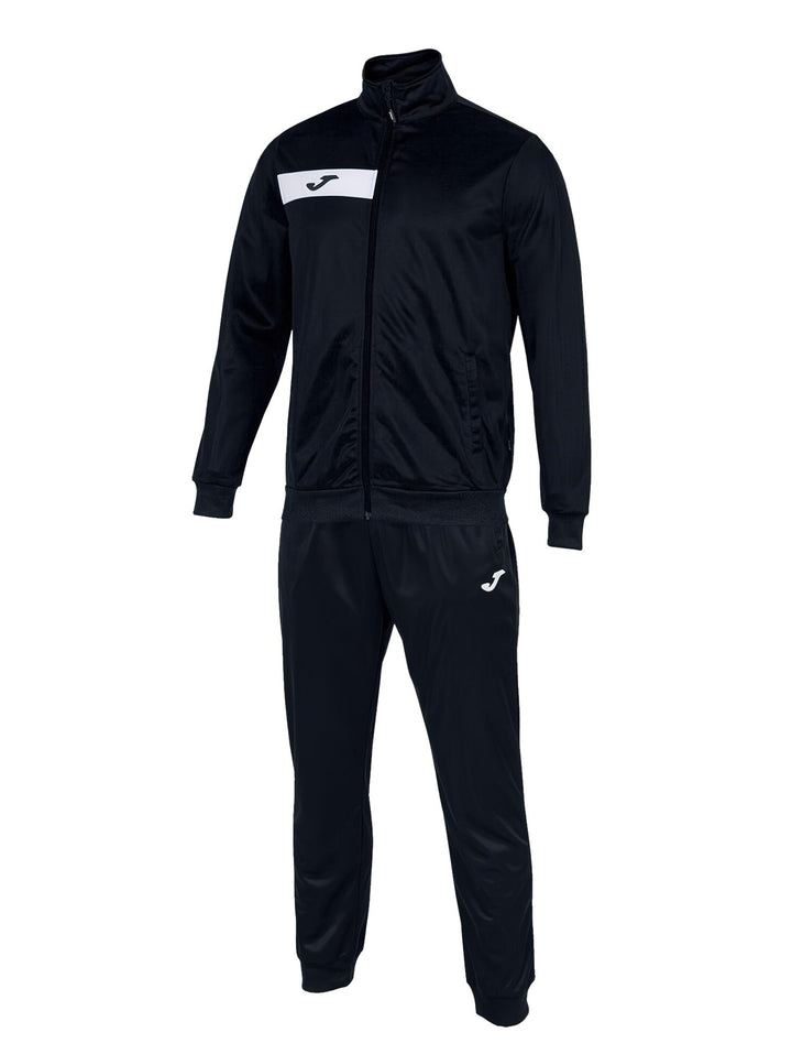Conjunto deportivo Joma para niño en color negro con detalle blanco en la chaqueta.