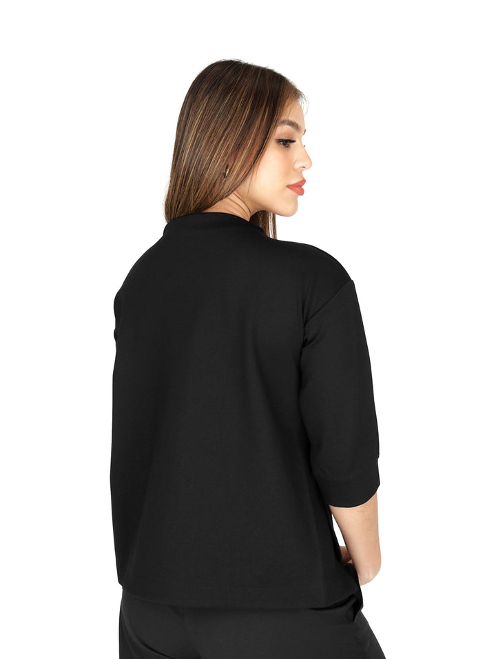 Playera DKNY Logo Lacquer Negro y Blanco para Mujer