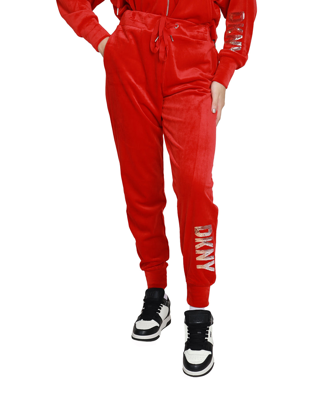 Pantalones Jogger DKNY Rojo Dorado para Mujer