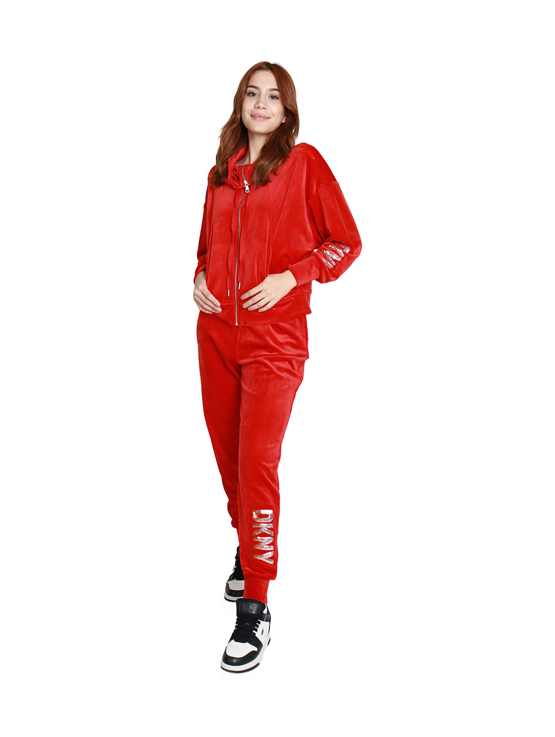 Pantalones Jogger DKNY Rojo Dorado para Mujer