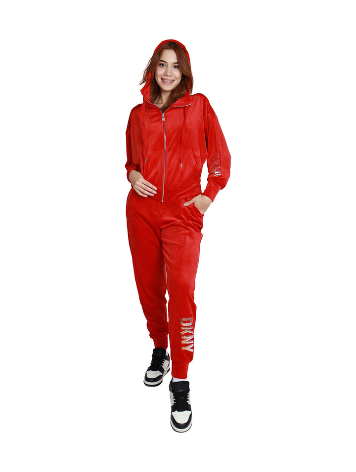 Pantalones Jogger DKNY Rojo Dorado para Mujer