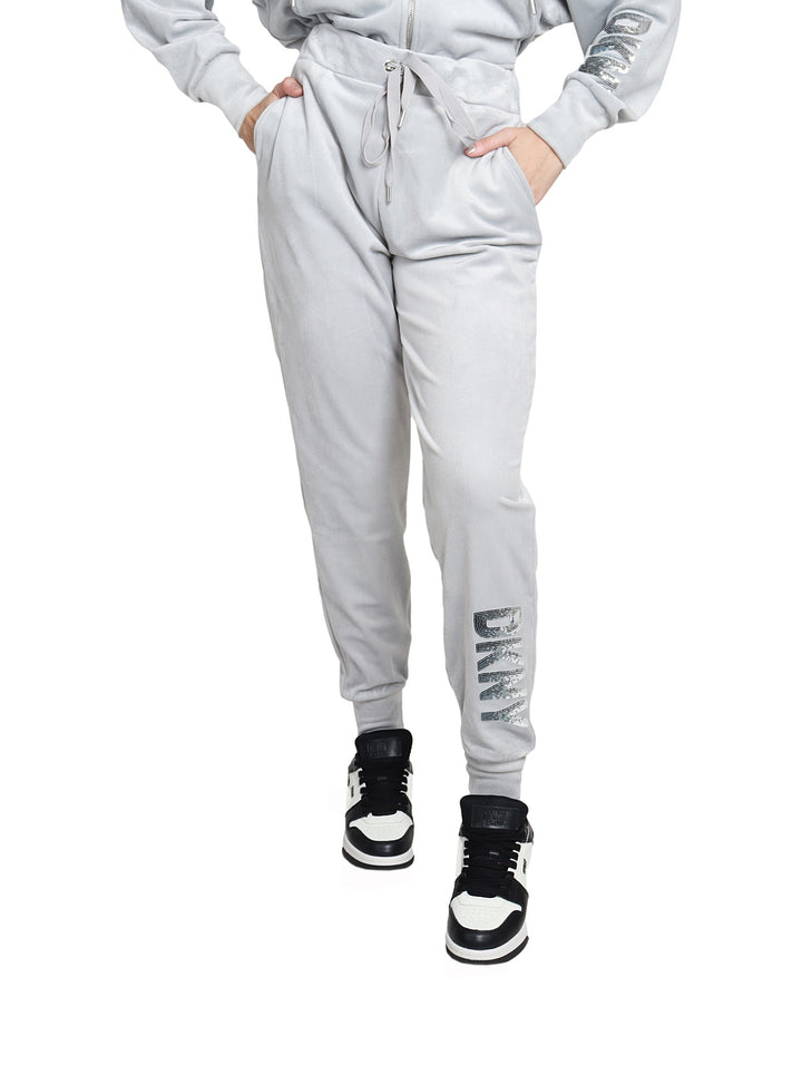 Pantalones Jogger DKNY Gris Plateado para Mujer