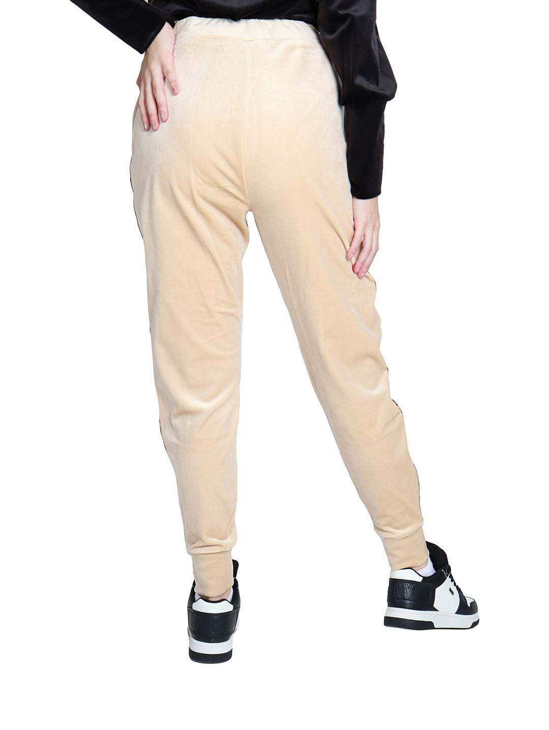 Pantalones Jogger DKNY Beige y Dorado para Mujer