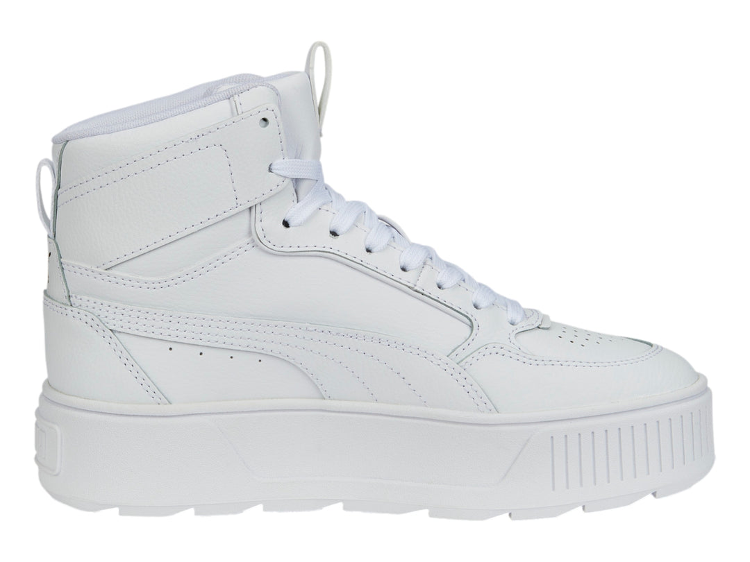 Tenis PUMA Carmen Rebelle Mid color blanco con suela de plataforma alta.