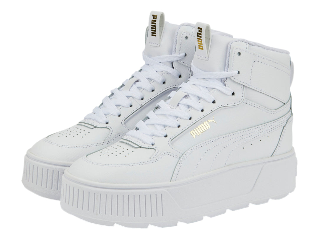 Tenis PUMA Carmen Rebelle Mid color blanco con suela de plataforma alta.