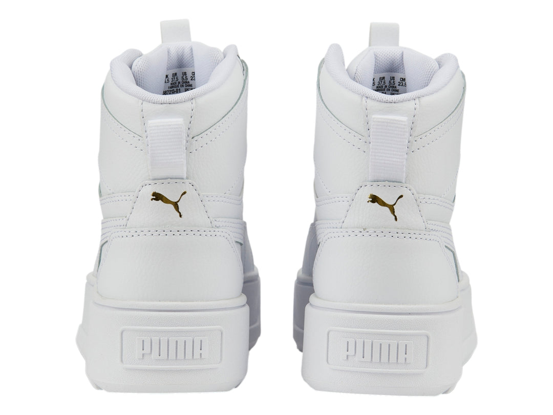 Tenis PUMA Carmen Rebelle Mid color blanco con suela de plataforma alta.