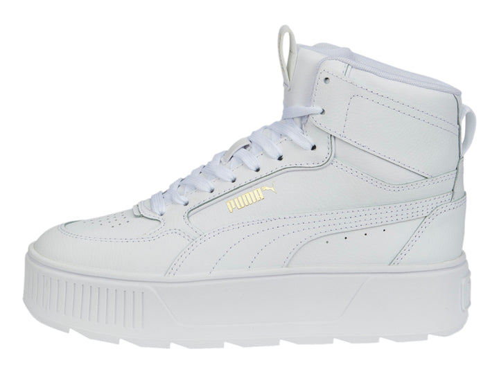 Tenis PUMA Carmen Rebelle Mid color blanco con suela de plataforma alta.