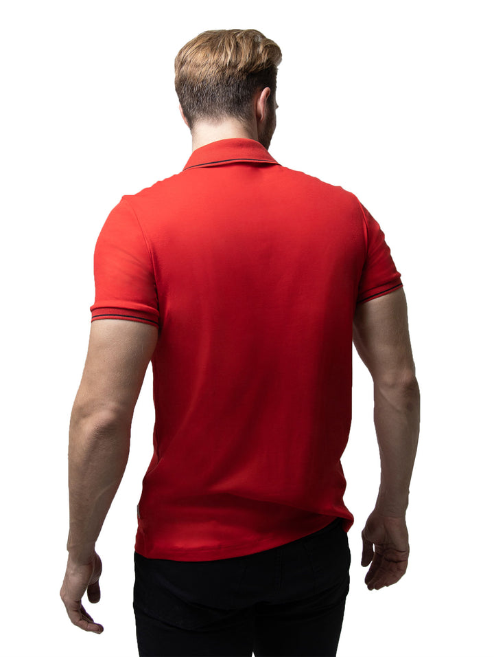 Playera Polo Boroni Milán Rojo con Cierre