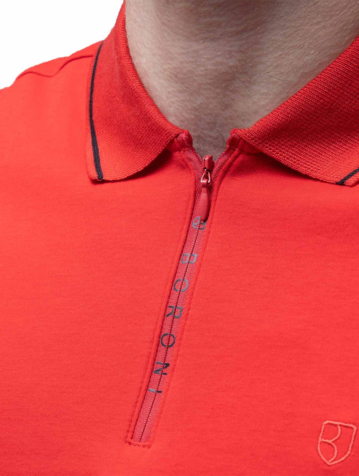 Playera Polo Boroni Milán Rojo con Cierre