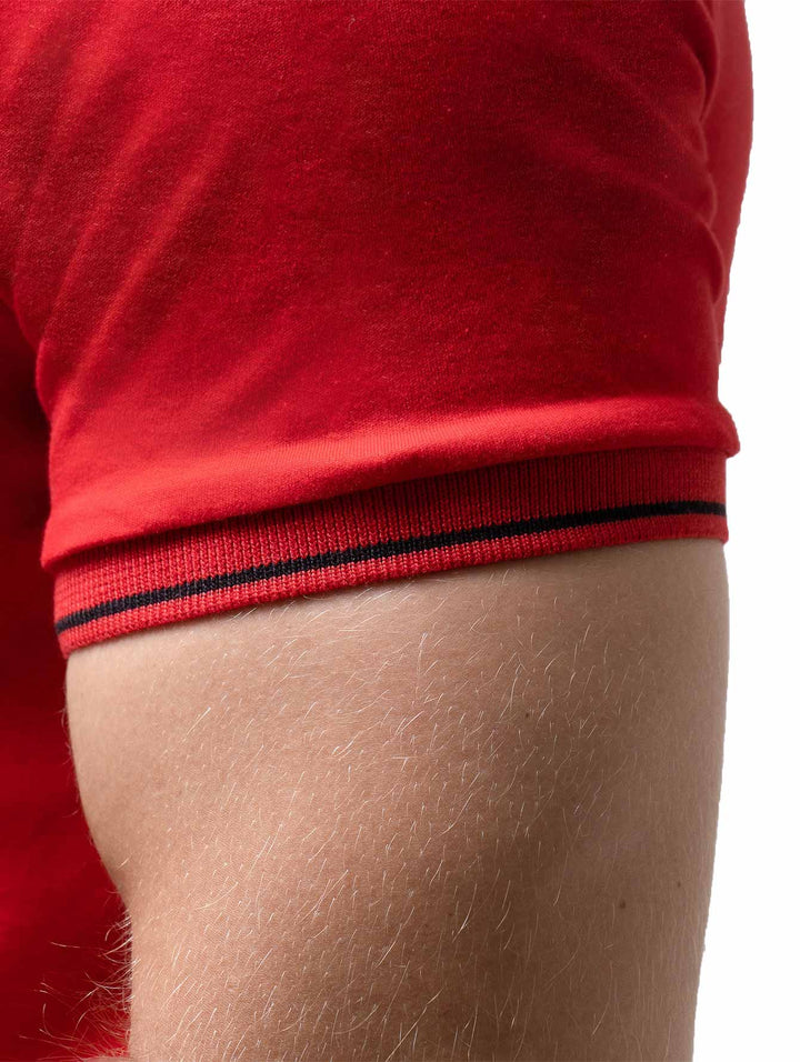 Playera Polo Boroni Milán Rojo con Cierre