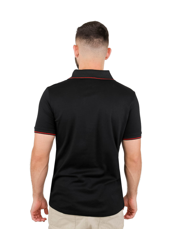 Playera Polo Boroni Negro con Rojo para Hombre