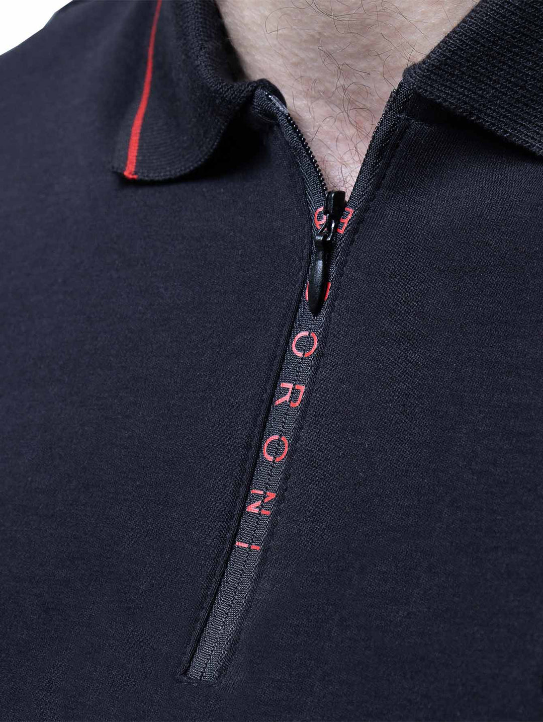 Playera Polo Boroni Negro con Rojo para Hombre