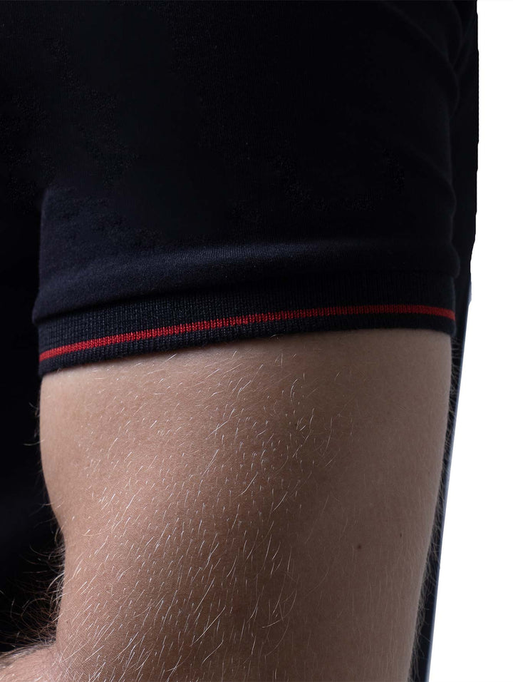 Playera Polo Boroni Negro con Rojo para Hombre